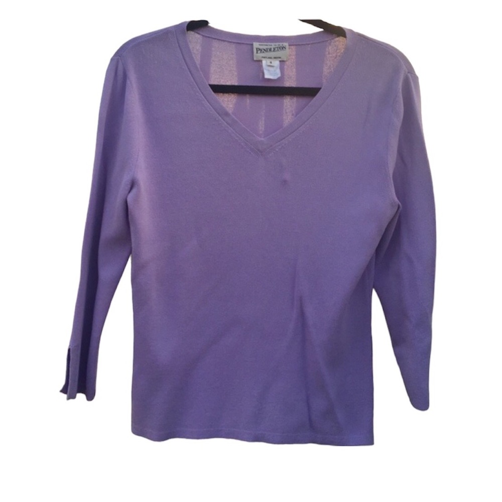Vintage Pendleton Sweater Lavendar V- Neck Small